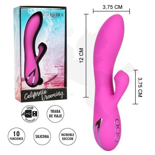 California Dreaming vibrador premium con estimulador de clitoris